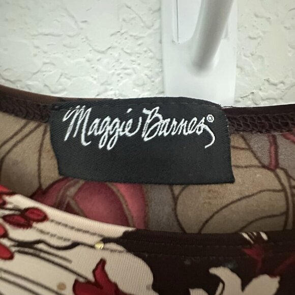 Maggie Barnes Womens Top OX Dark Floral 3/4 Sleeve Metallic Whimsigoth‎ Fairy - Picture 3 of 11